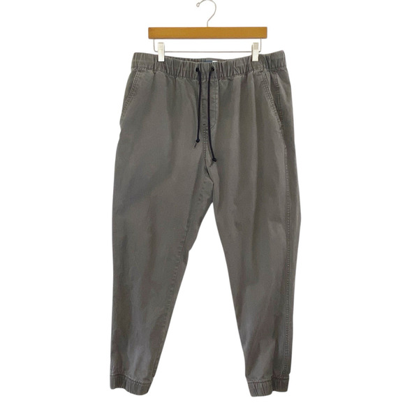 Old Navy Joggers Men’s Large Olive Gray Modern Built-In-Flex Ankle Cotton Blend - Picture 1 of 12